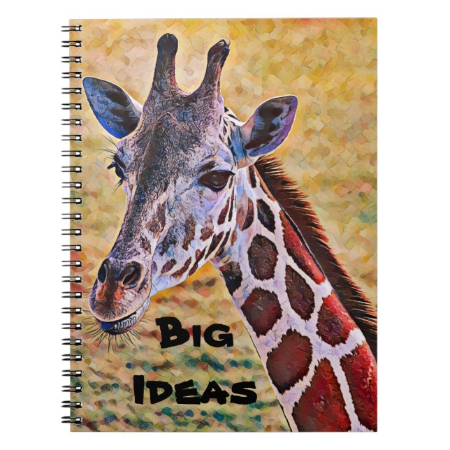 Den bärbara datorn Cute Artsy Giraffe Big Ideas Jo Anteckningsbok (Framsidan)