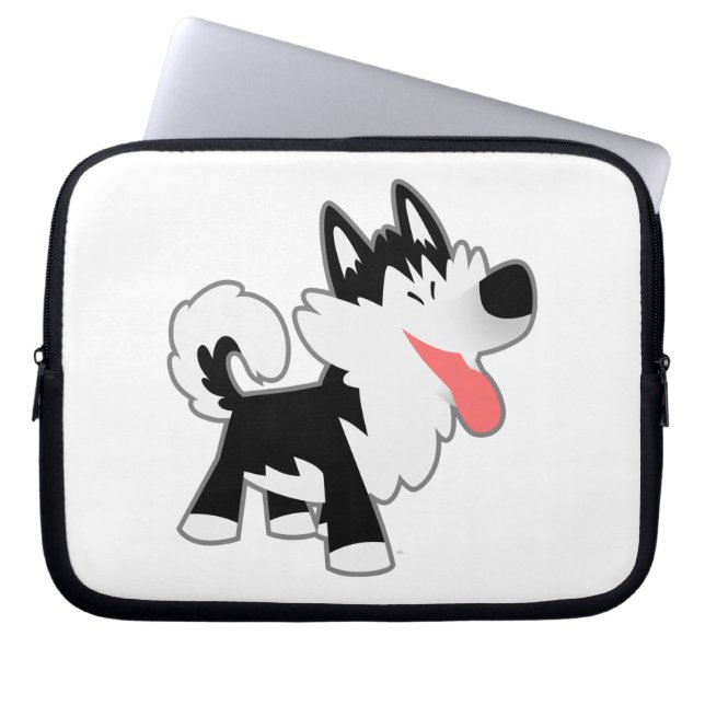 Den bärbara datorn Cute Tecknad Siberian husky Fod Laptop Fodral (Framsidan)
