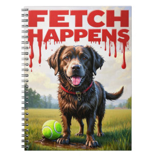 Den bärbara datorn Fetch Happch Humous hund spiral Anteckningsbok
