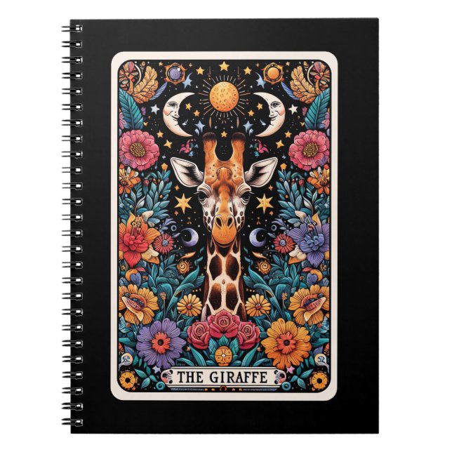 Den bärbara datorn med Giraffe Spirit Tarot Card Anteckningsbok (Framsidan)