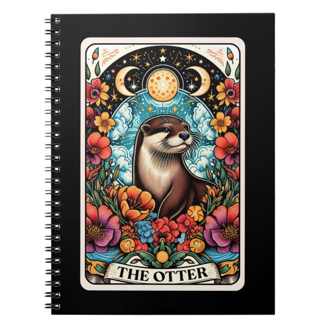 Den bärbara datorn med Otter Spirit Tarot Card Anteckningsbok (Framsidan)