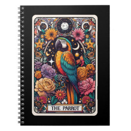 Den bärbara datorn med Parrot Spirit Tarot Card Anteckningsbok