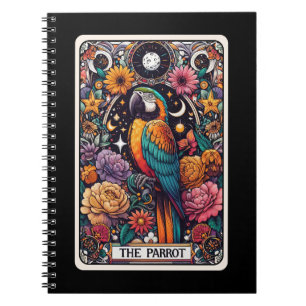 Den bärbara datorn med Parrot Spirit Tarot Card Anteckningsbok