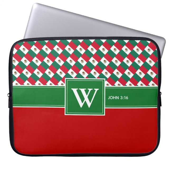 Den bärbara datorn MEXICO Monogram Christian Scrip Laptop Fodral (Framsidan)