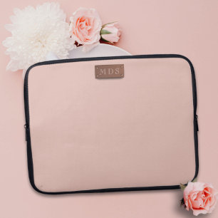 Den bärbara datorn Rosa ros Monogram från Guld, F Laptop Fodral