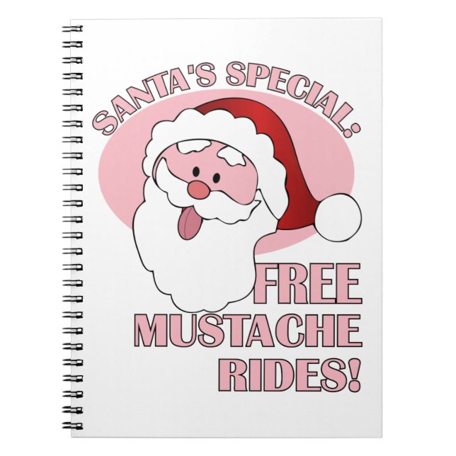 Den bärbara datorn Santa's Mustache Rides Anteckningsbok Med Spiral (Framsidan)