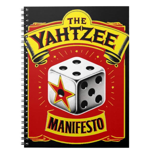 Den bärbara datorn Yahtzee Manifesto Anteckningsbok (Framsidan)