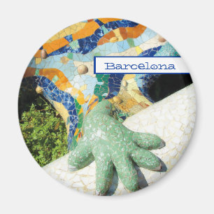 Den Barcelona ödlan räcker mosaik Magnet