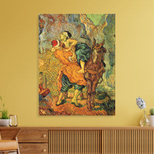 Den barmhärtige samariten av Vincent van Gogh Canvastryck