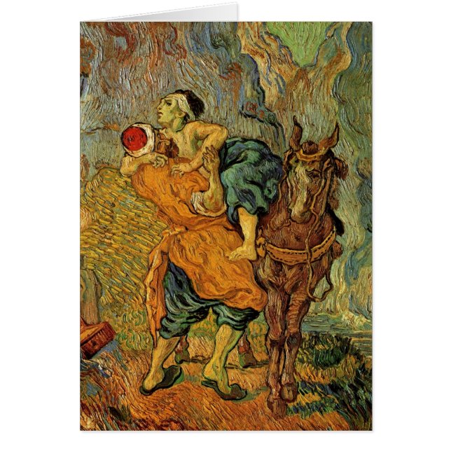 Den barmhärtige samariten av Vincent van Gogh Hälsningskort (Framsidan)