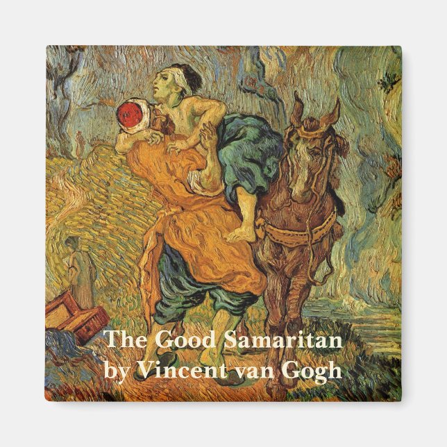 Den barmhärtige samariten av Vincent van Gogh Magnet (Framsidan)
