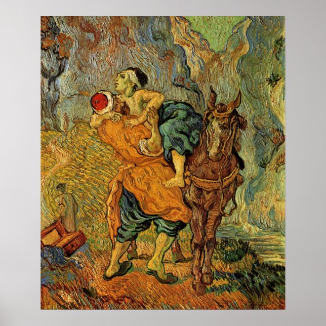 Den barmhärtige samariten av Vincent van Gogh Poster (Framsidan)