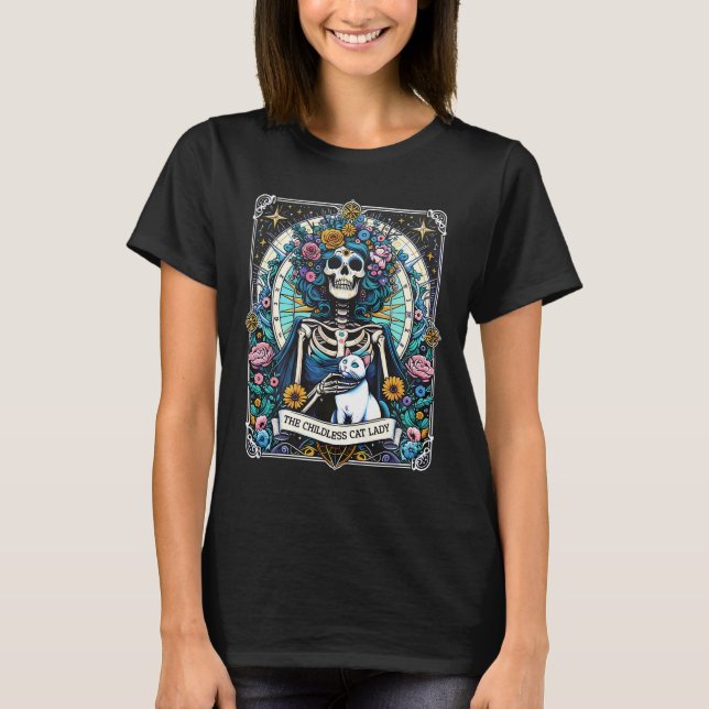 Den barnlösa katten på Dam Tarot Card Kamala Harri T Shirt (Framsida)