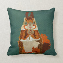 Den bärnstensfärgade ekorren kudder