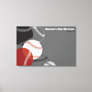 Den baseballpubMitzvah puben Mitzvah Underteckna-I Canvastryck