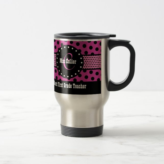 Den bäst 1st rosan för KLASSLÄRAREmonogramen Resemugg (Höger)