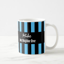 Den bäst BLÅTTSVARTEN för GRANN görar randig Kaffemugg