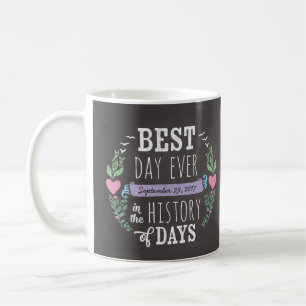 Den bäst dagen någonsin i historia, daterar svart kaffemugg