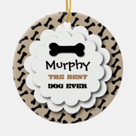 Den bäst gulliga hunden för hunden någonsin benar julgransprydnad keramik