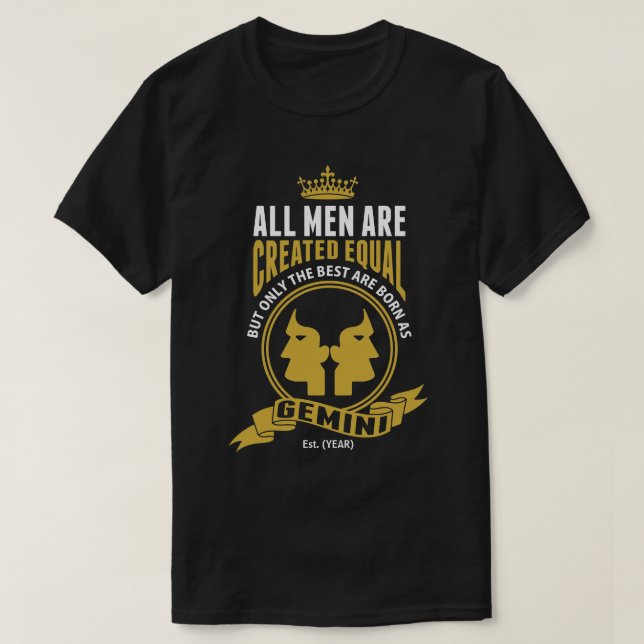 Den bäst manar är född som Gemini T-shirt (Design framsida)