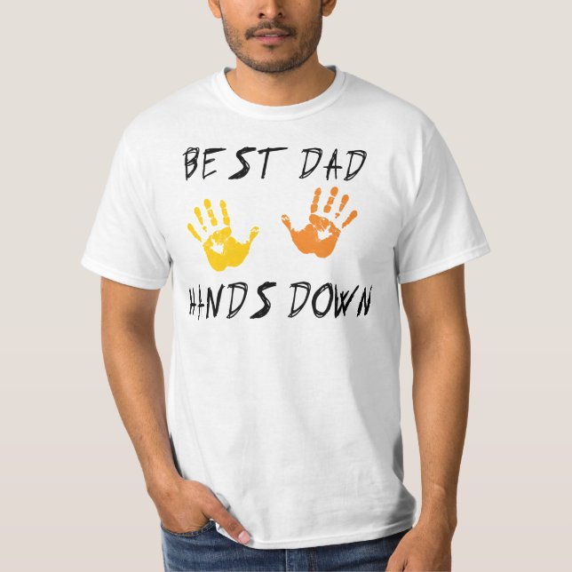 Den bäst pappahänder besegrar T-tröja Tee Shirt (Framsida)