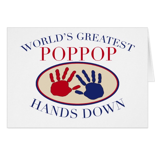 Den bäst PopPop händer besegrar Hälsningskort (Framsidan Horizontal)