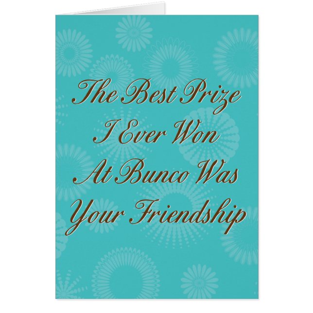 den bäst prisen som jag segrade någonsin på Bunco Hälsningskort (Framsidan)