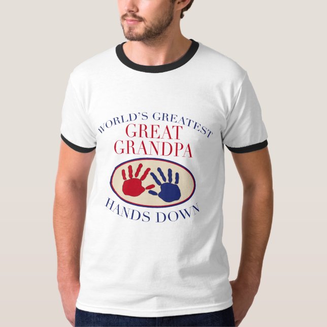 Den bäst underbara morfarhänder besegrar tee shirt (Framsida)