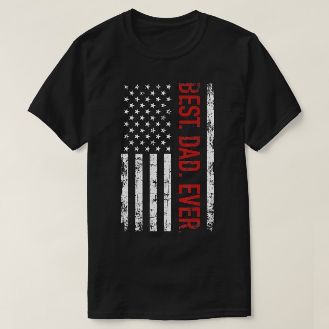 Den bästa amerikanska amerikanska flagga pappa någ t shirt (Design framsida)