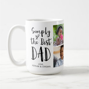 Den bästa Anpassningsbarna för Pappa 4-foton Kaffemugg