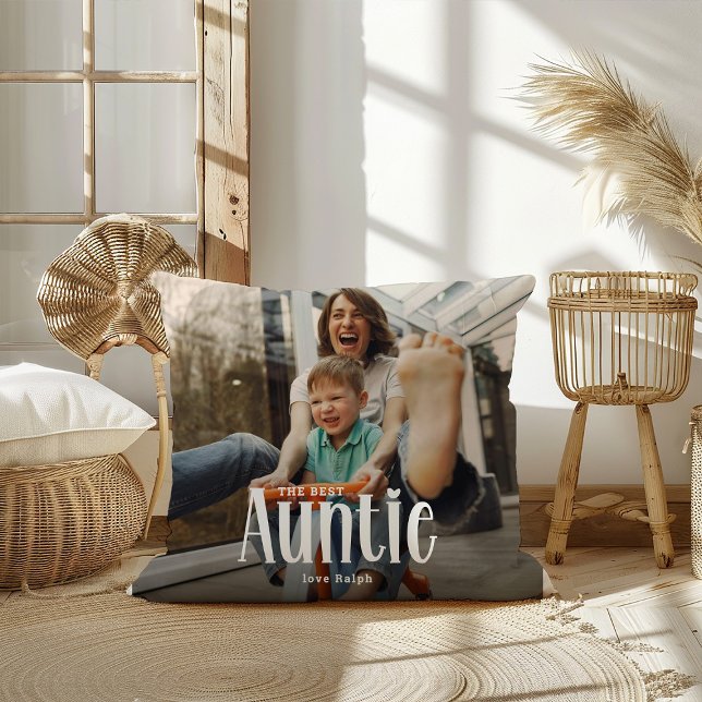 Den bästa AUNTIE-Anpassningsbarna, Photo Cute Gift Kudde (Skapare uppladdad)