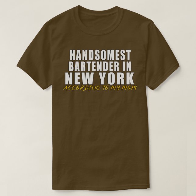 Den bästa Bartender-enheten i New York enligt min  T Shirt (Design framsida)