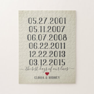 Den bästa dagen i vårt liv speciella data vintage pussel