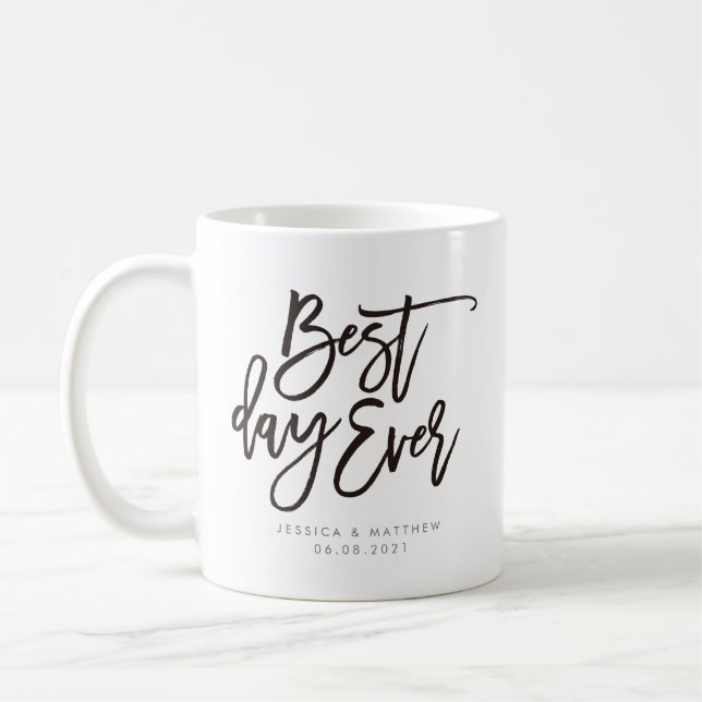 Den bästa dagen någonsin för kalligrafi-personlig kaffemugg (Vänster)
