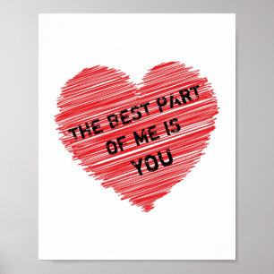 Den bästa delen av min romantiska text i ett rött poster