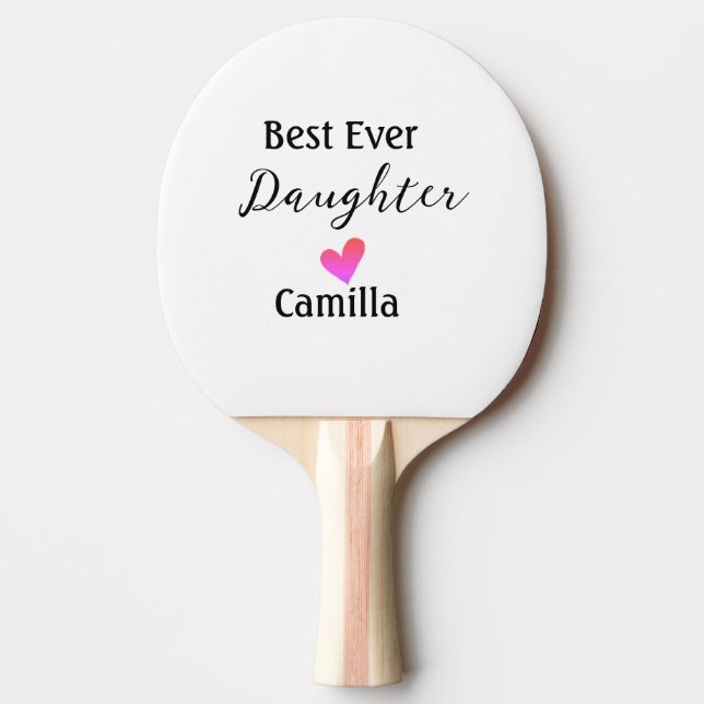 Den bästa dottern lägger till namn pappa mamma dot pingisracket (Framsidan)