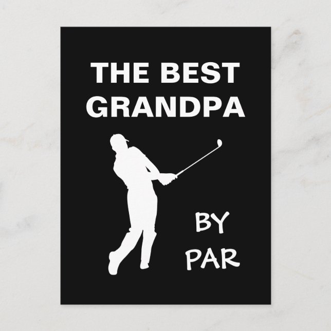 Den Bästa Farfar Genom Par Golf Farfar Golfare Pun Vykort (Framsida)