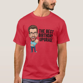 Den Bästa Födelsedagsuppgraderingen Pappa med Glas T Shirt