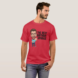 Den Bästa Födelsedagsuppgraderingen Pappa med Glas T Shirt
