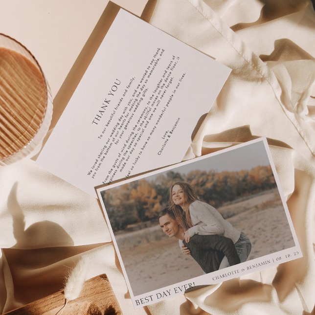 Den bästa fotodagen någonsin i Bröllop Tack Kort (Skapare uppladdad)