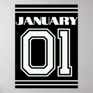 Den bästa gåvan för födelsedagen 1 januari Poster