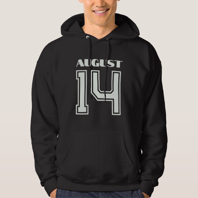 Den bästa gåvan till födelsedag den 14 augusti hoodie (Framsida)