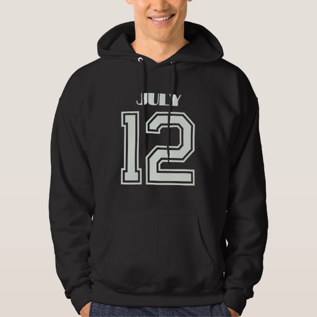 Den bästa gåvan till födelsedagen 12 juli hoodie (Framsida)