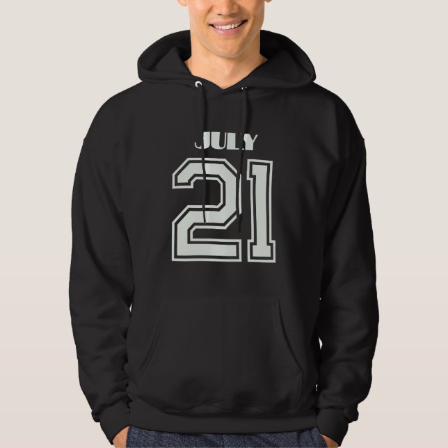 Den bästa gåvan till födelsedagen 21 juli hoodie (Framsida)