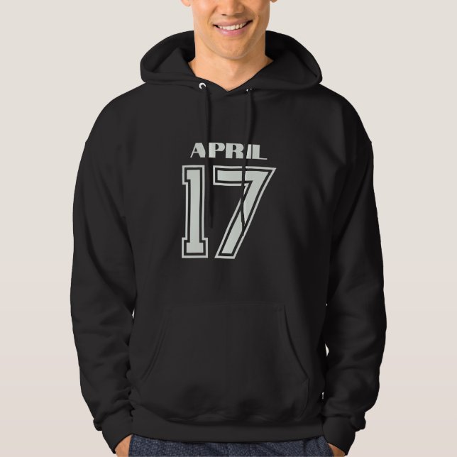 Den bästa gåvan till födelsedagen den 17 april hoodie (Framsida)