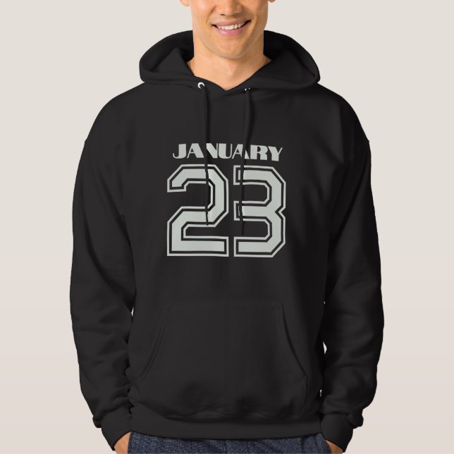 Den bästa gåvan till födelsedagen den 23 januari hoodie (Framsida)