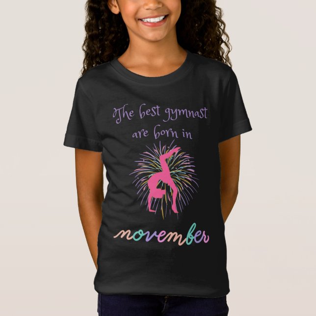 Den bästa gymnasten föds i november t shirt (Framsida)