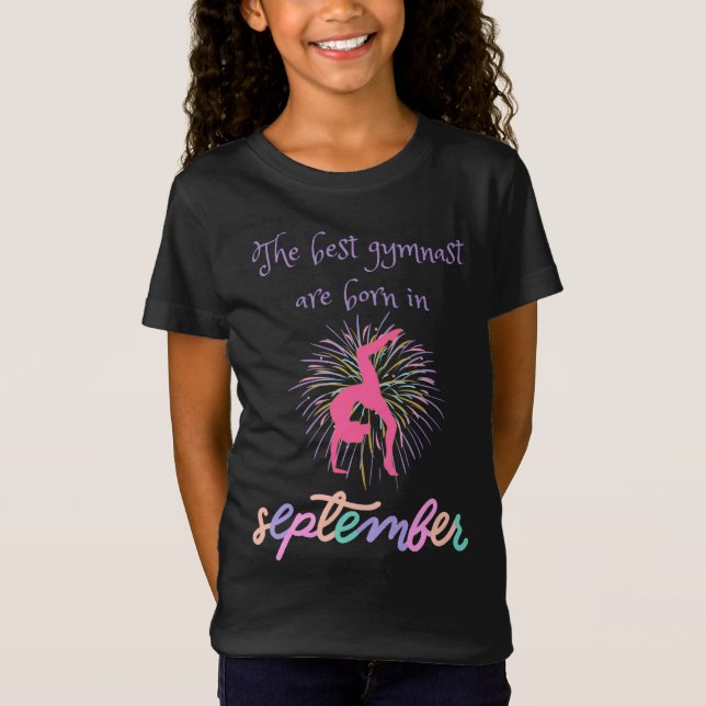 Den bästa gymnasten föds i september t shirt (Framsida)