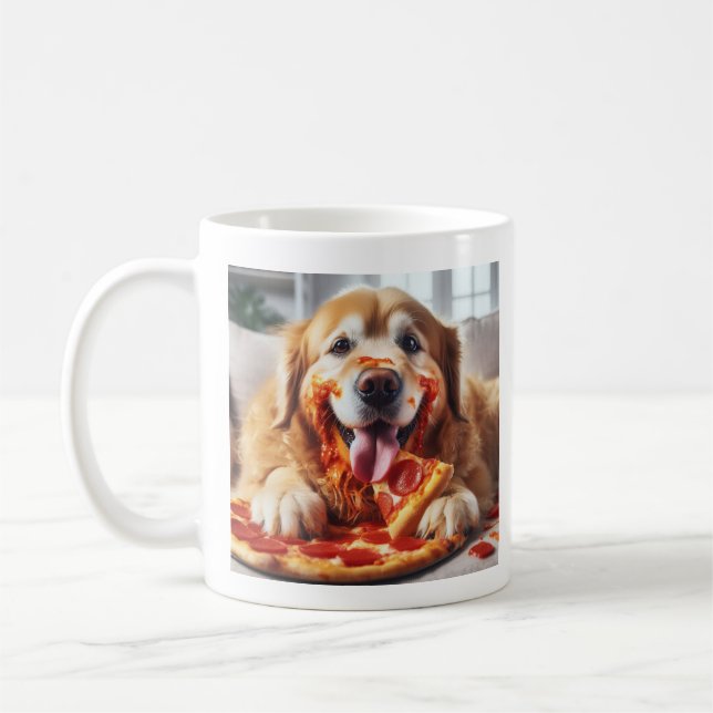 Den bästa hund med pizza kaffemugg (Vänster)