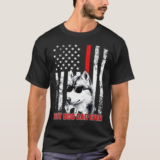 Den bästa Hund-patriotisk Pappa-Pappa-entiotisk pa T Shirt (Framsida)